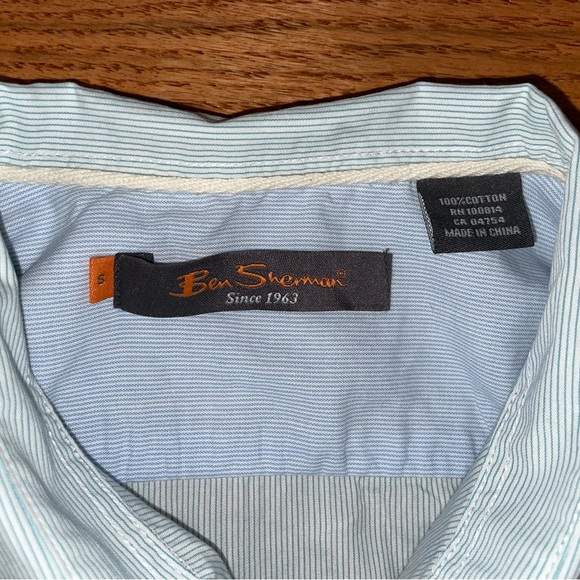 Ben Sherman Light Blue Stripe Button-Up Shirt - Size Small - Picture 7 of 11